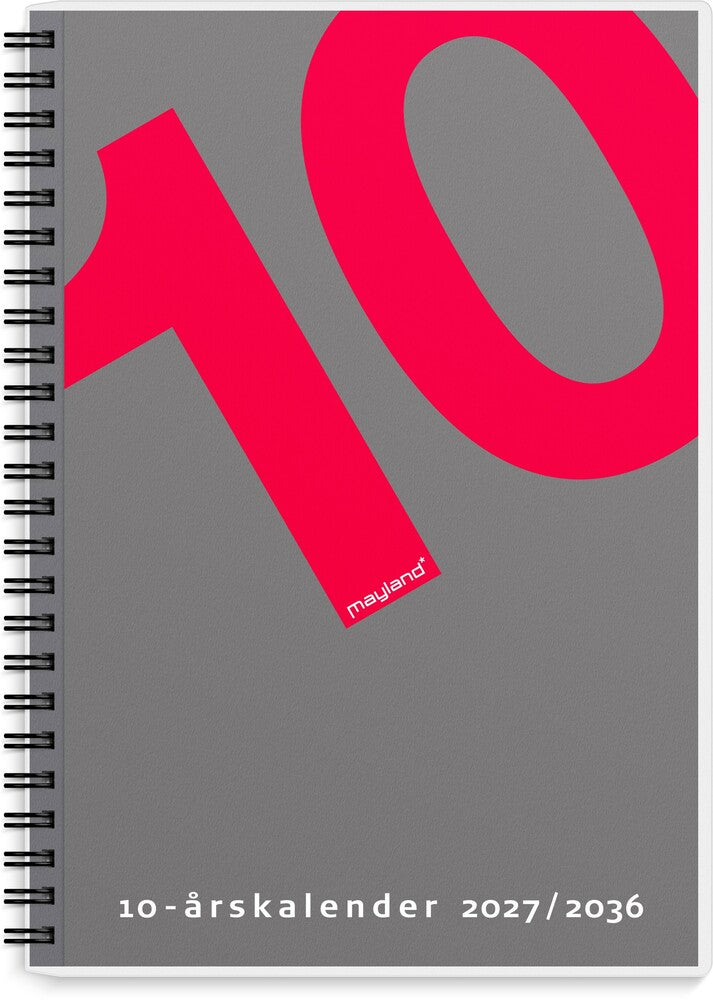 10 årskalender 2027 A5 m/illu Mayland 15 x 21 cm