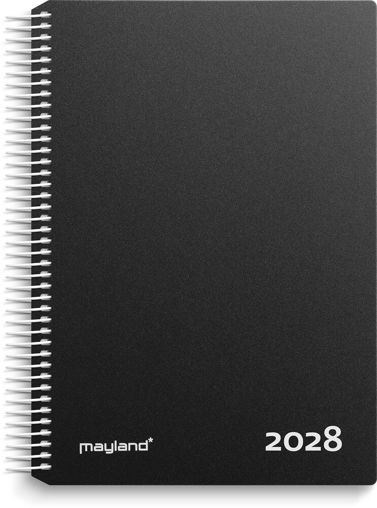Timekalender 2028 dag pp sort Mayland 17 x 23,5 cm