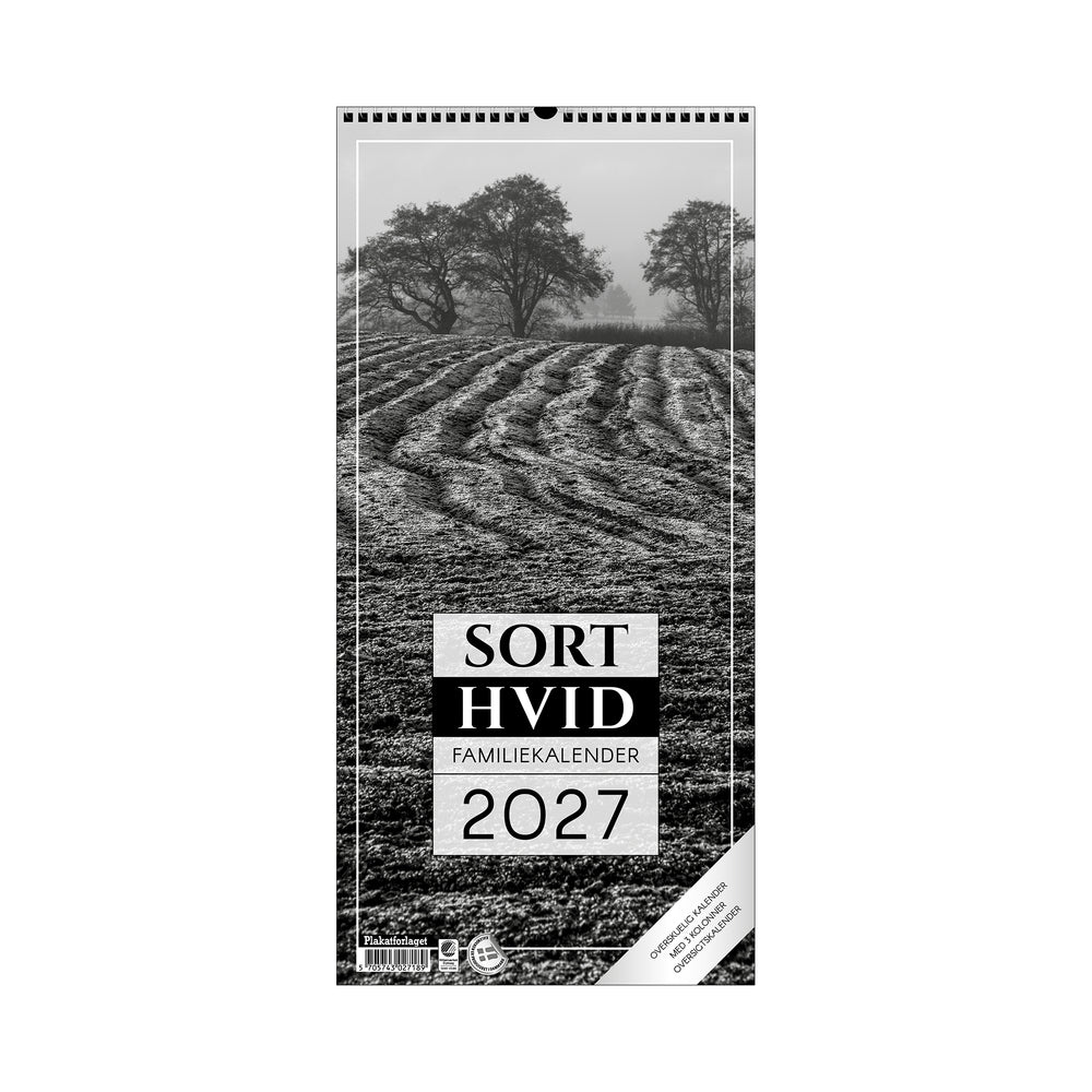 FAMILIEKALENDER ÅRET RUNDT SORT/HVID FOTO 2027