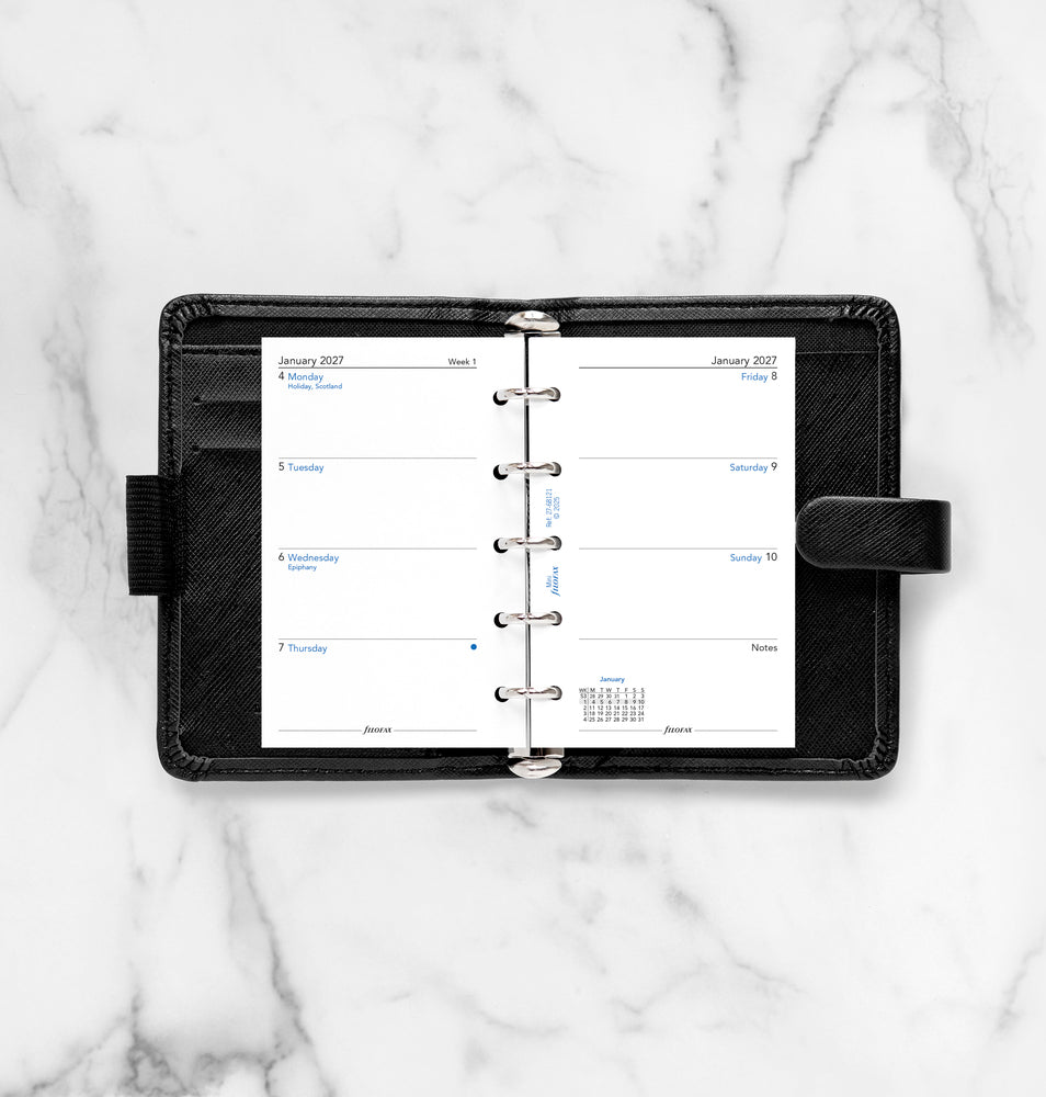 Refill Filofax Mini 2027 Uge/Opslag Engelsk
