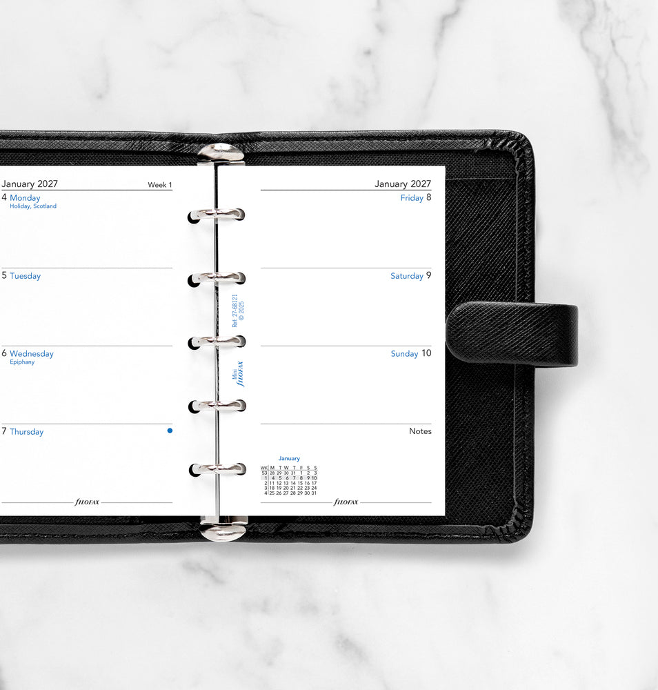 Refill Filofax Mini 2027 Uge/Opslag Engelsk