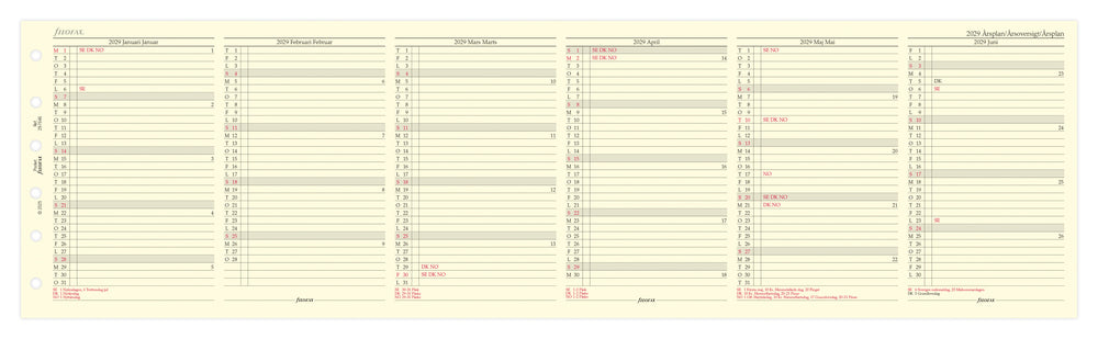 Refill Årssæt Filofax Pocket 2029