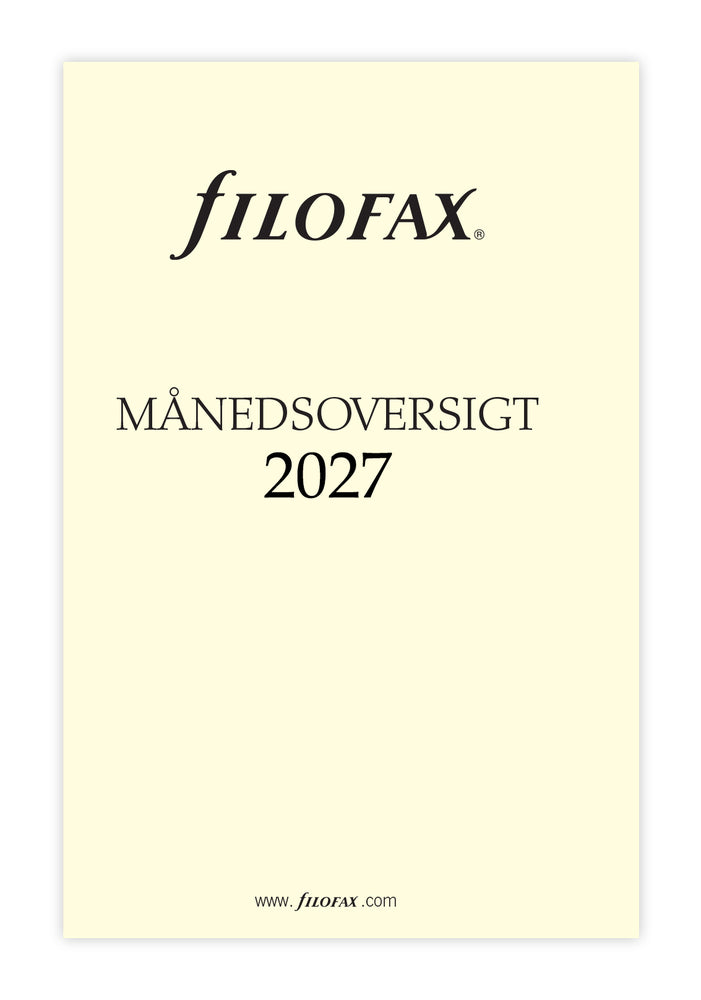 Refill Filofax Pocket 2027 måned Dansk