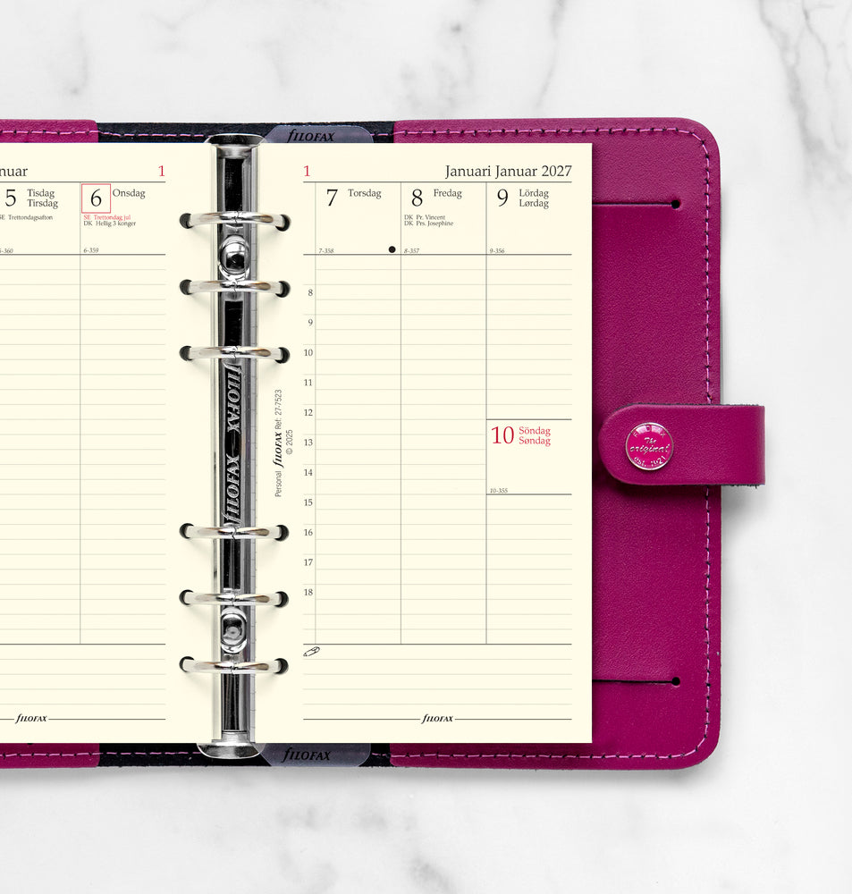 Refill Filofax Personal 2027 Uge/Opslag Vertikal