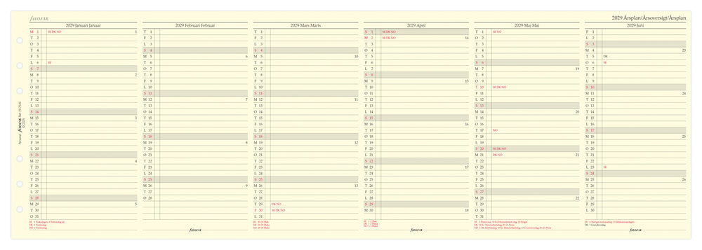 Refill Årssæt Filofax Personal 2029