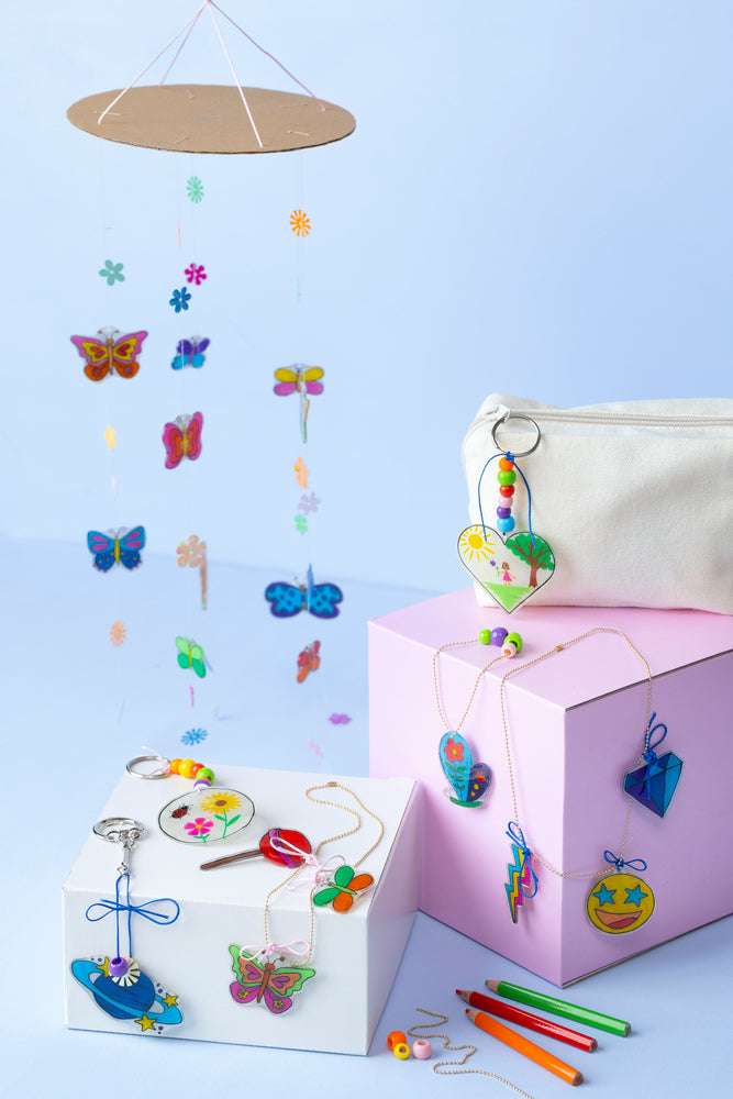 Krympeplast DIY Kit sommerfugleUro, smykker, nøgleringe