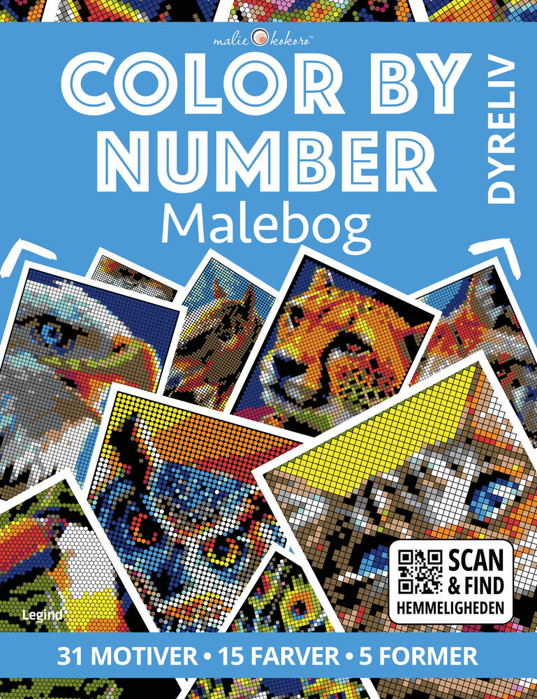 Malebog: Color by number - Dyreliv