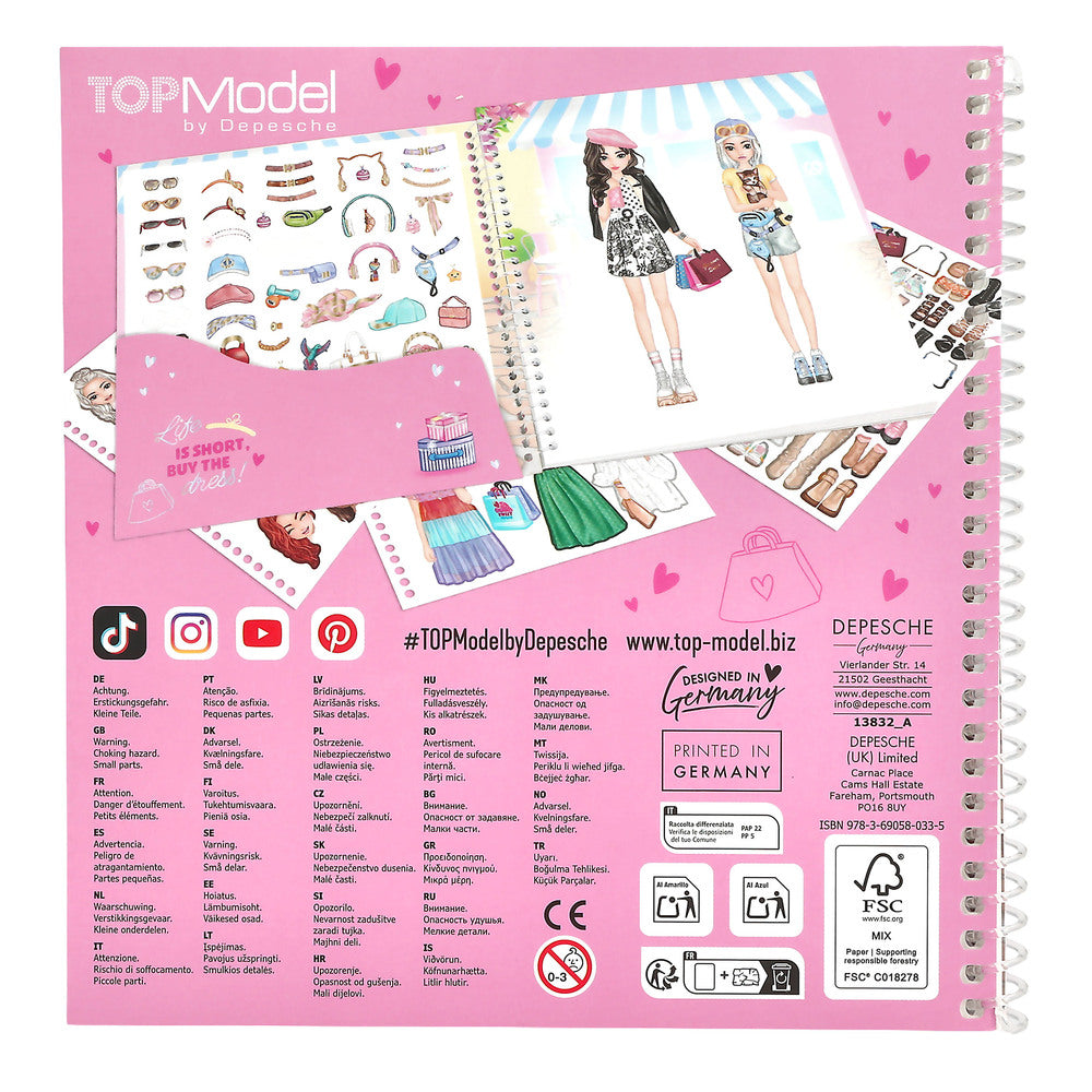 TOPModel Dress Me Up Shopping Tour Stickerbog