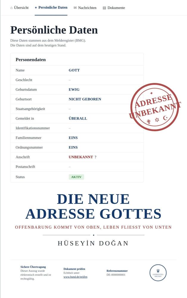 DIE NEUE ADRESSE GOTTES