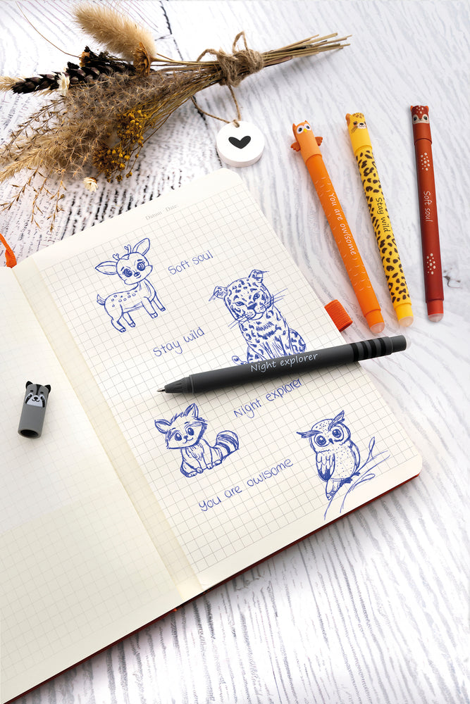 Viskepen Eberhard Faber Gel Roller Animal Erase It! Raccoon