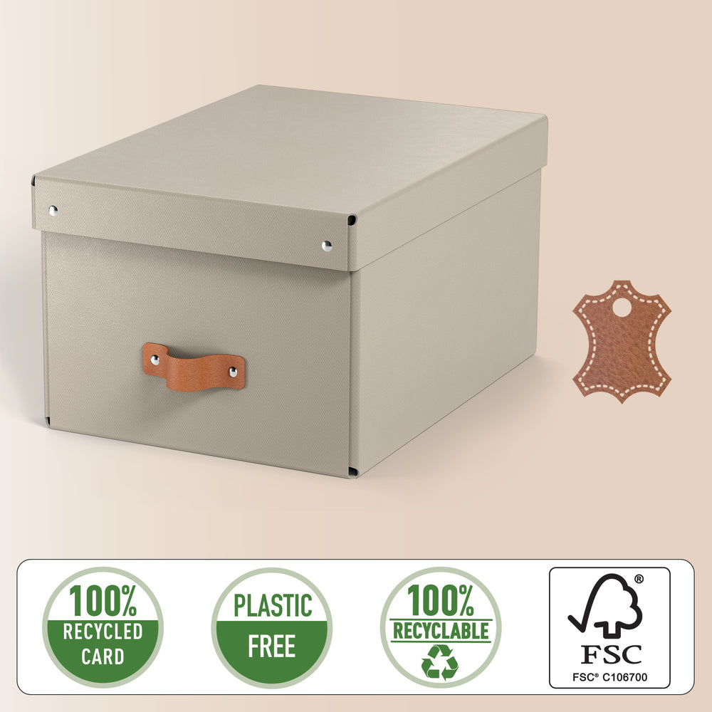 Opbevaringsboks Leitz Puro gråbeige medium 17L 2 stk.