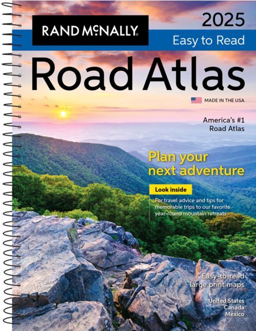 D1 Rand McNally 2025 Easy-To-Read Midsize Road Atlas USA, Canada & Mexico
