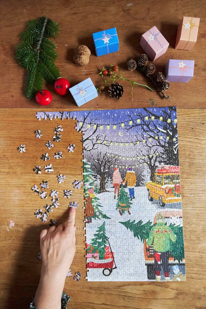 Julekalender Christmas Tree & Snowflakes 1000 brikker