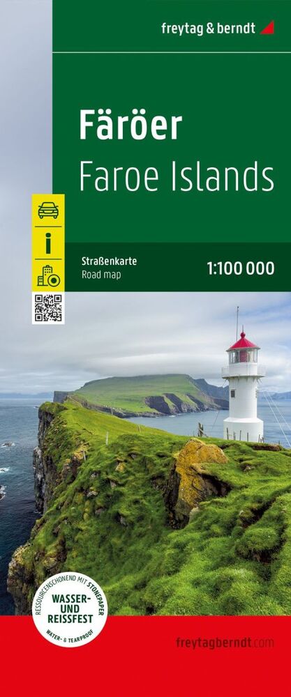 D1 Färöer - Føroyar - Faroe Islands Road Map