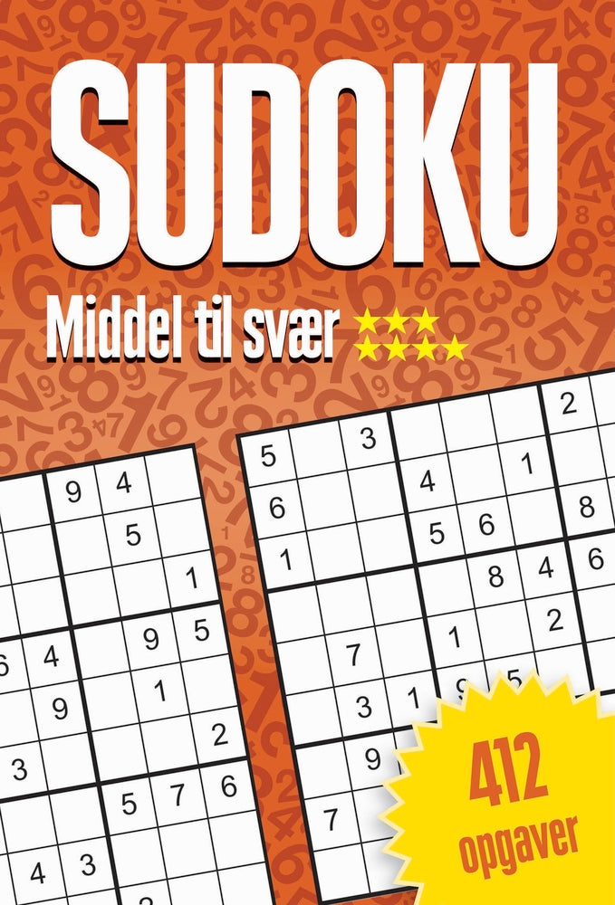 D1 Sudoku - Middel til svær, 412 opgaver