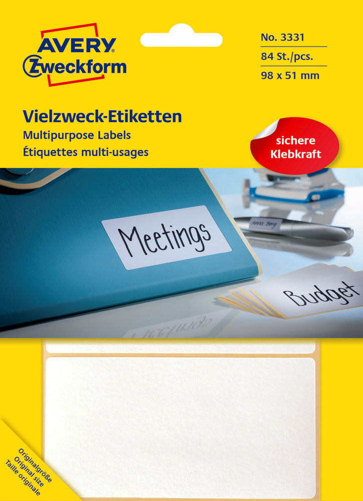 Etiketter Avery 98 x 51 /84 stk