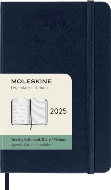 Moleskine 2025 12-Month Weekly Pocket Hardcover Notebook Sapphire Blue