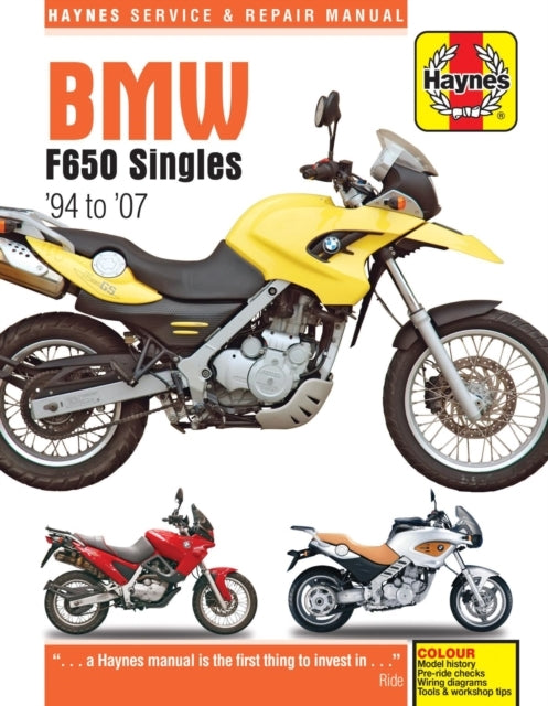 Bmw F650 Singles 94 - 07 Haynes Repair Manual