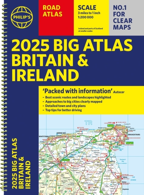 2025 Philip'S Big Road Atlas Of Britain & Ireland(A3 Spiral