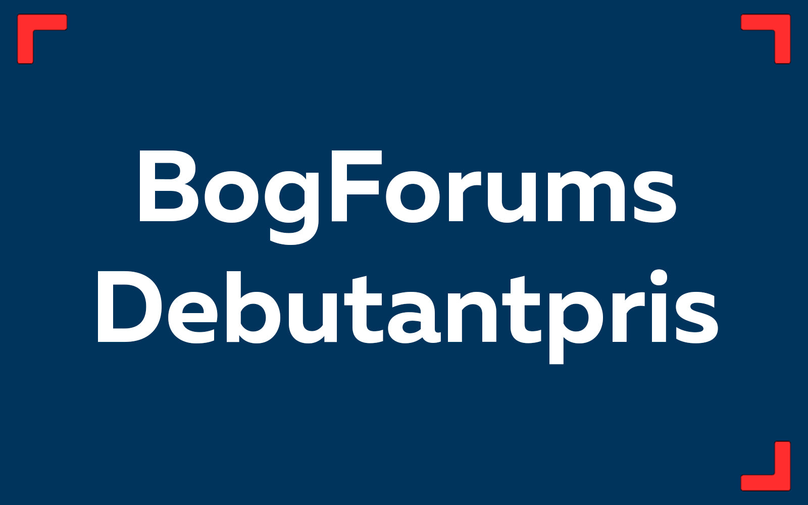 BogForums Debutantpris