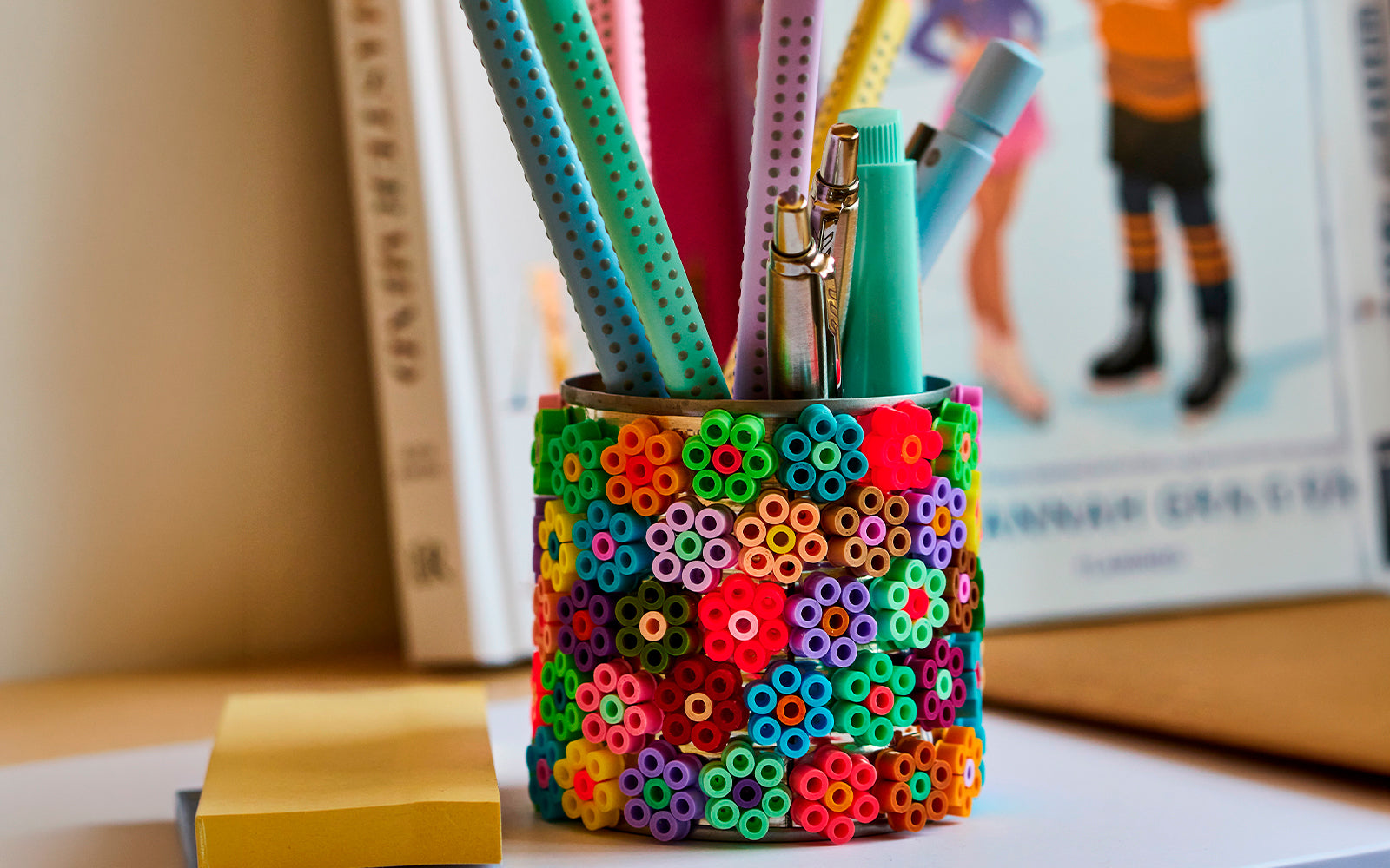 Penneholder med perler