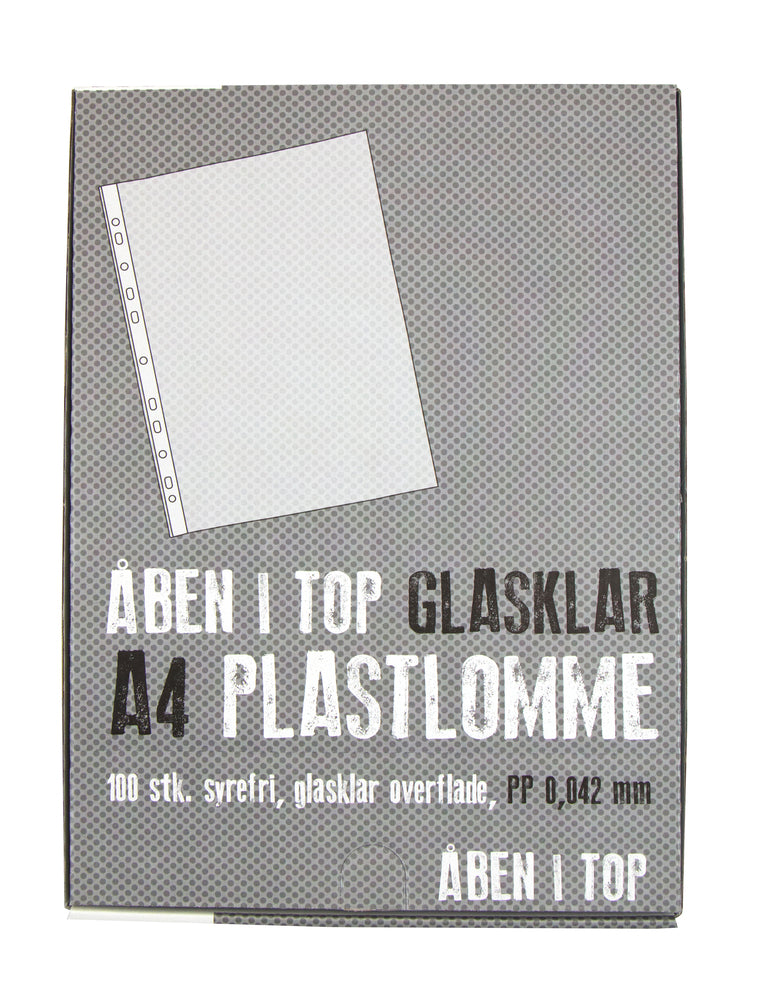 D2 Plastlomme Relief basic tynd glasklar A4 0,042mm 100stk