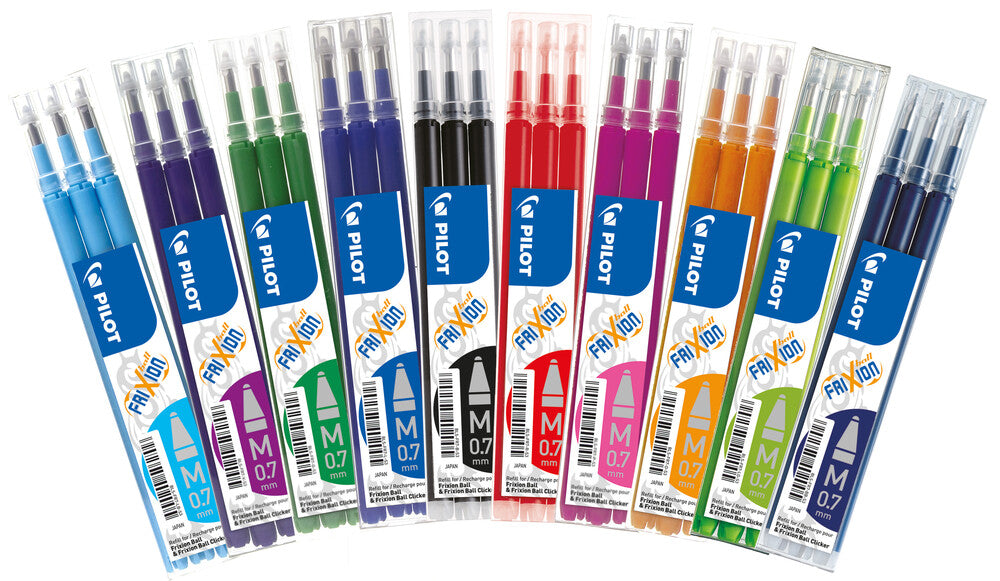 Refill Pilot frixion sort 0.7 mm pakke m/3 stk