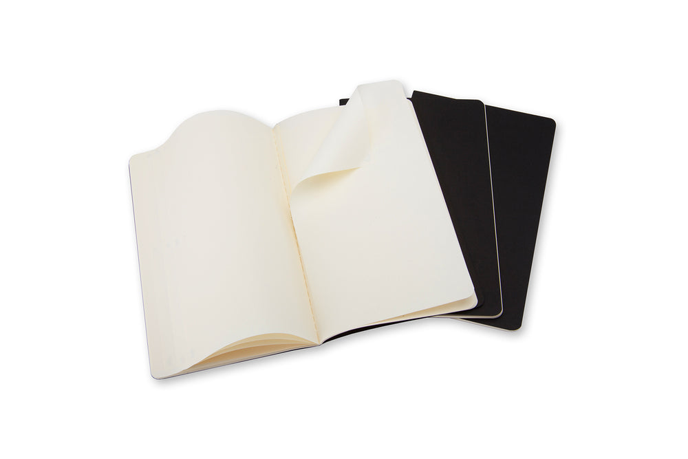 Notesbog Moleskine pocket cahiers sort 3 stk m/64 blanke ark