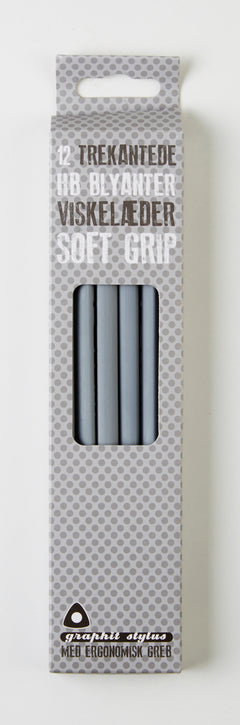 Blyant Graphit Stylus soft grip grå 12 stk