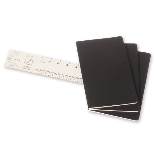 Notesbog Moleskine pocket cahiers sort 3 stk m/64 kvadrerede