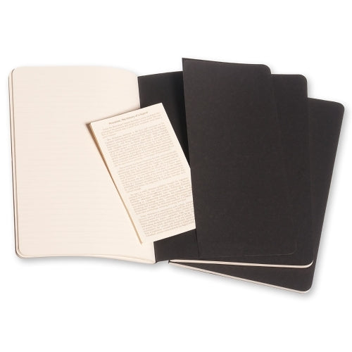 Notesbog Moleskine pocket cahiers sort 3 stk m/64 kvadrerede