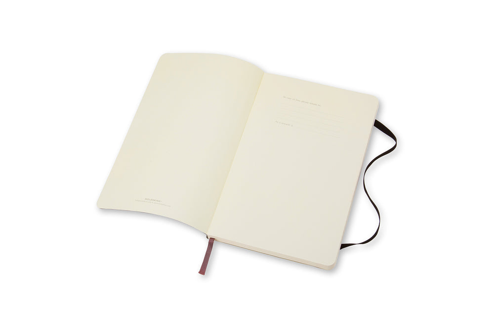 Notesbog Moleskine large sort m/192 linjerede ark soft cover