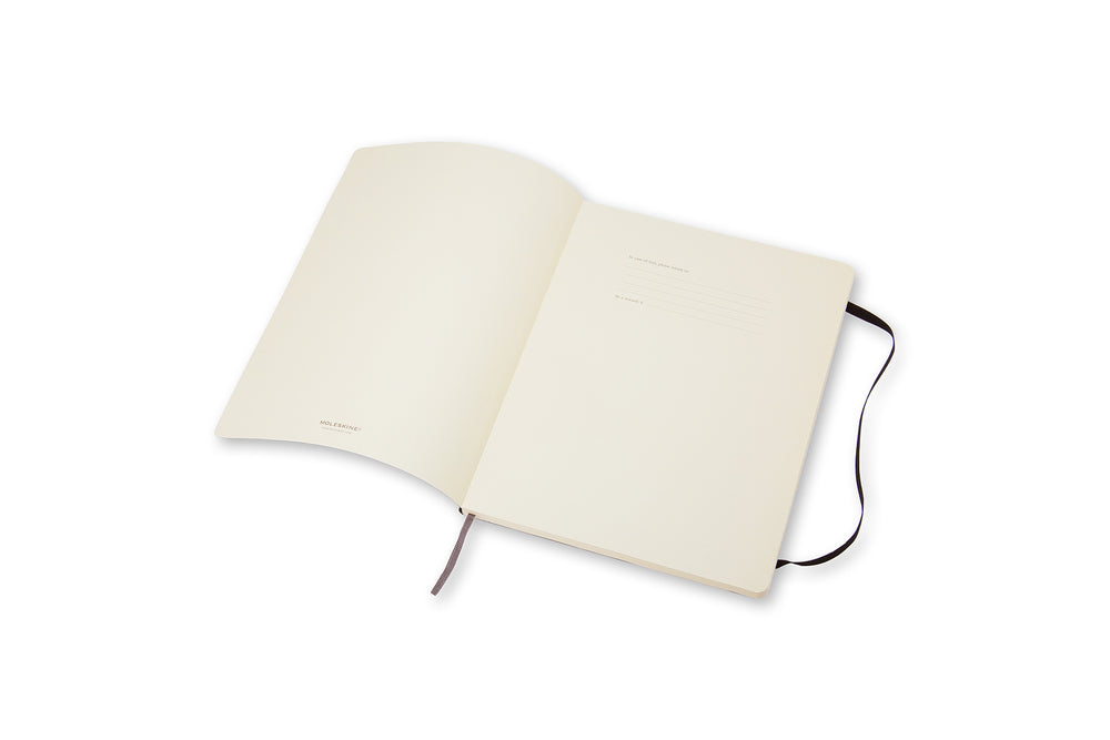 Notesbog Moleskine x-large sort m/192 linjerede ark soft