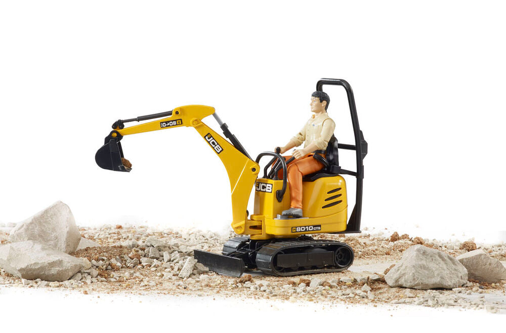 Minigraver Bruder JCB 8010 CTS med arbejder