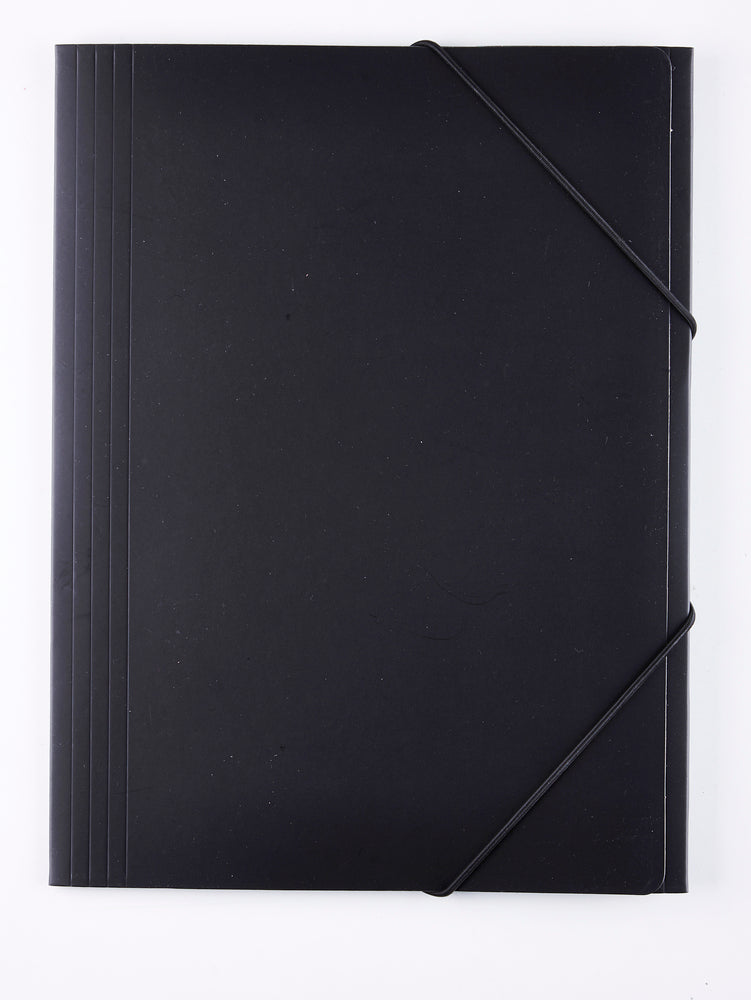 D2 Elastikmappe karton sort A4