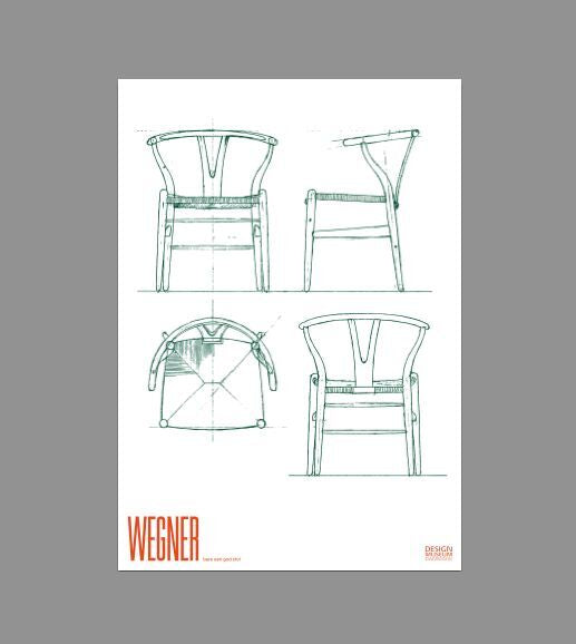 WEGNER Postkort - skitse til Y-stol (10 stk pr. pakke)