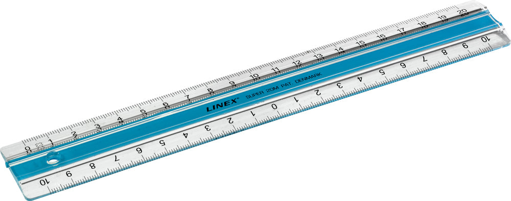 Lineal Linex super 20 cm lyseblå