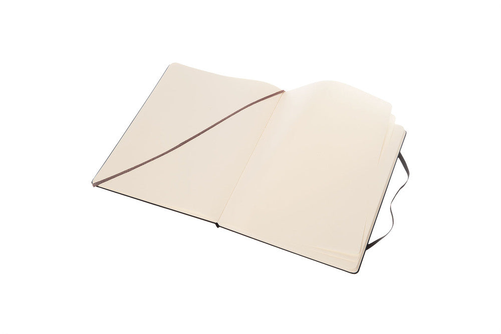 Notesbog Moleskine x-large sort m/192 blanke ark hard cover