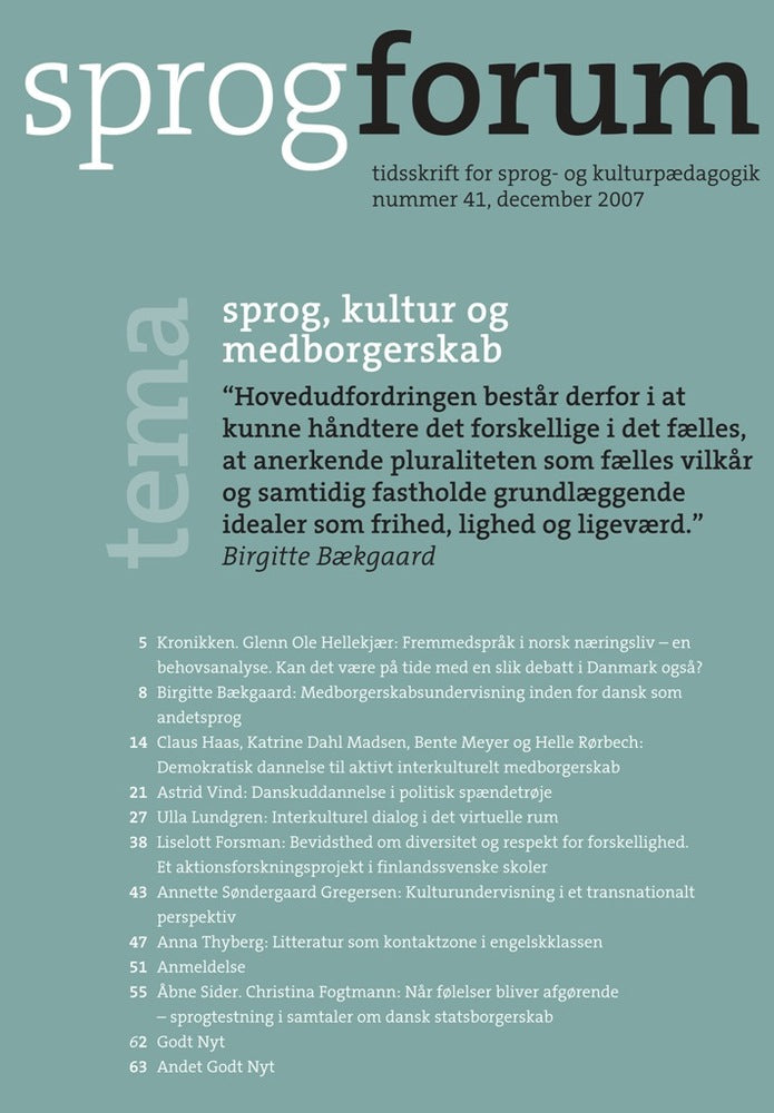 Sprog, kultur og medborgeskab