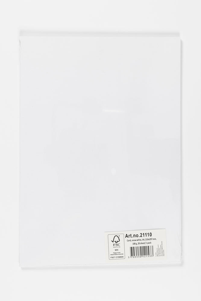 Karton A4 180 g hvid 20 ark