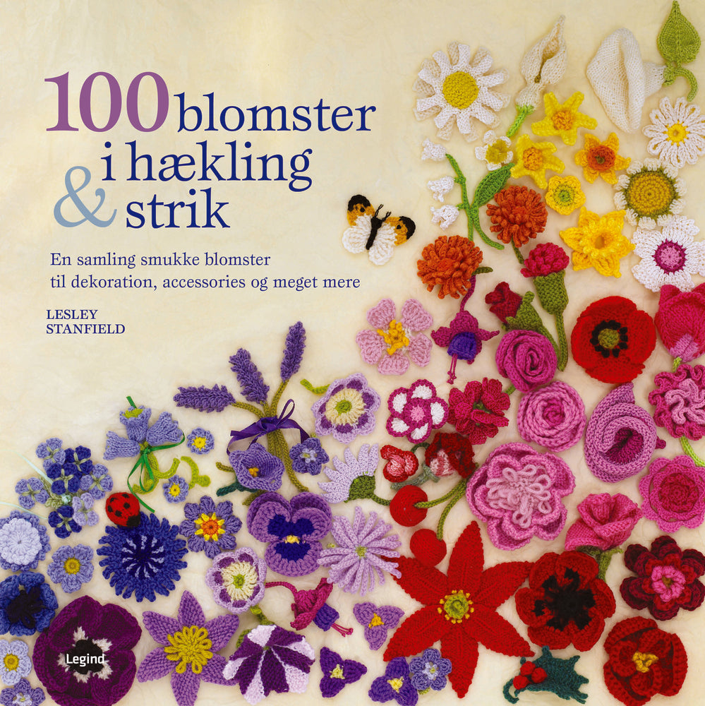 100 blomster i hækling og strik