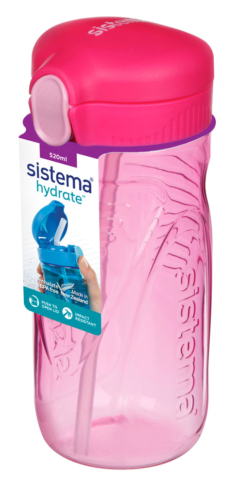 Drikkeflaske Sistema Quick Flip 520 ml asst