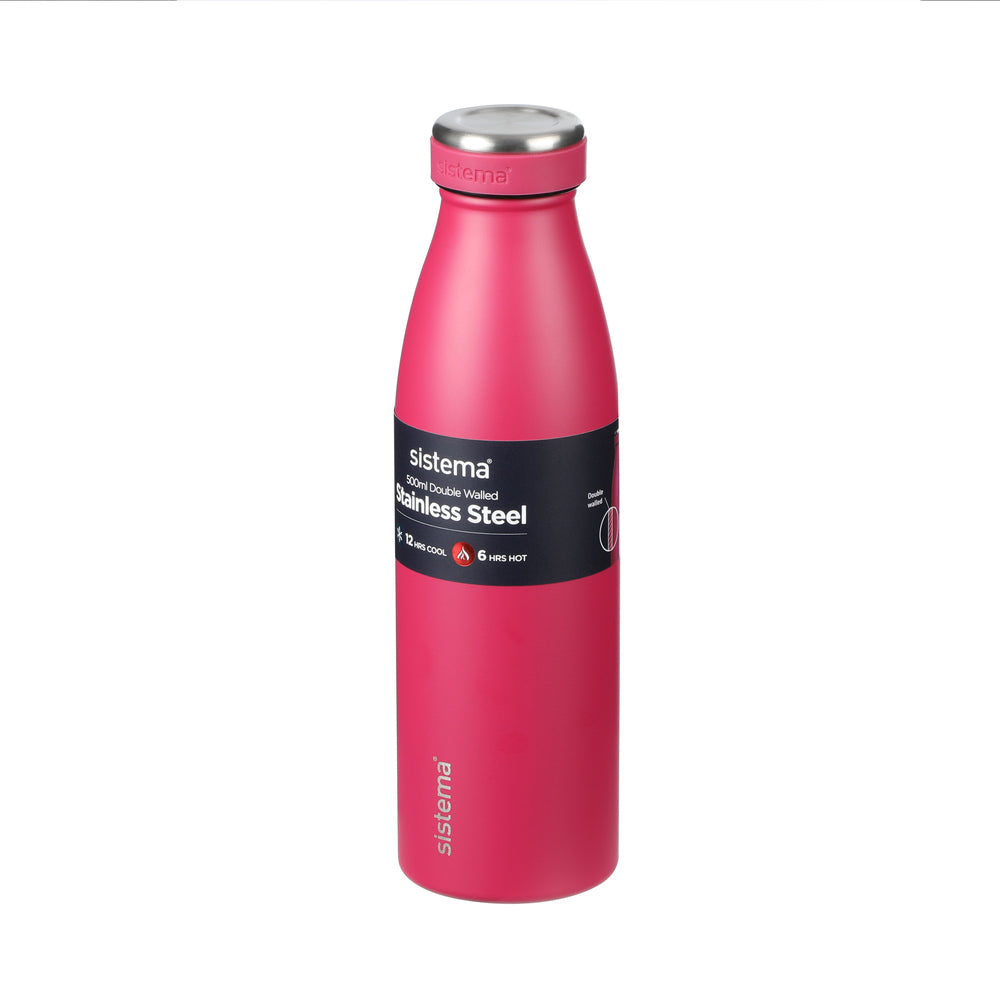 Sistema drikkeflaske stainless steel 500 ml ass farver
