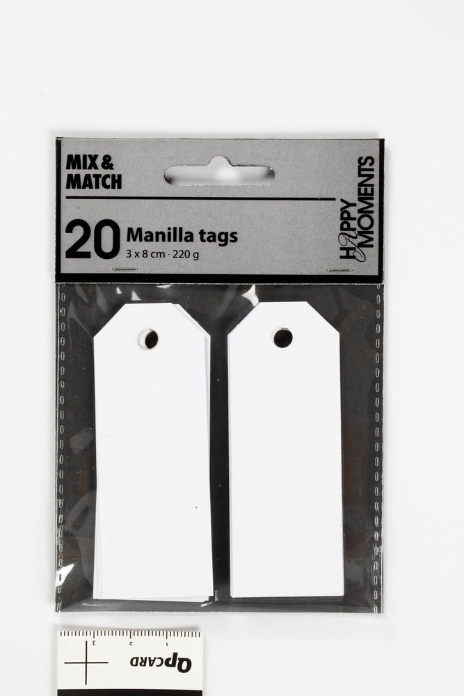 Manilla mærker hvid 220g 20stk