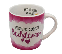 Krus enjoy bedstemor  hvid og rød