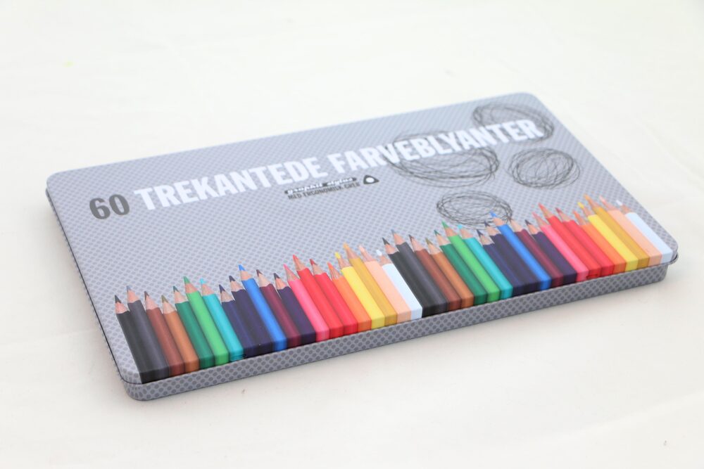 Farveblyanter graphit stylus m/60 stk metalæske