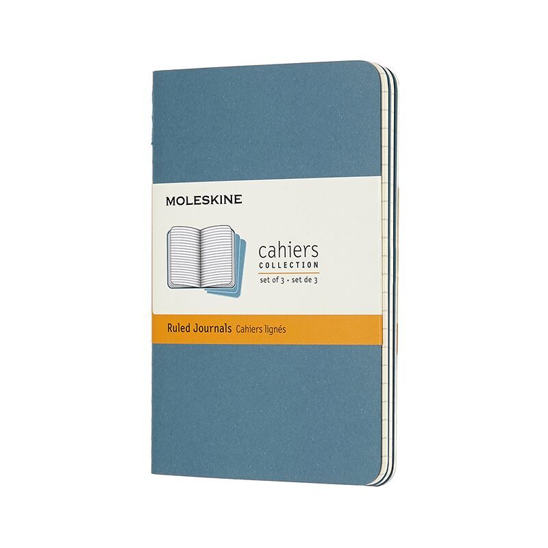 Notesbog Moleskine cahiers pocket briskblue journal r 9x14cm