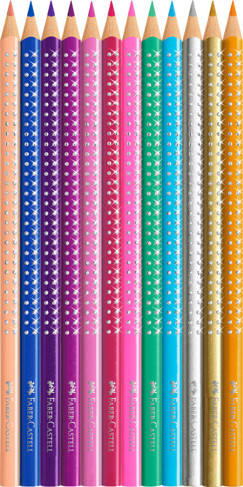 Farveblyant Faber-Castell sparkle 12 farver tinæske