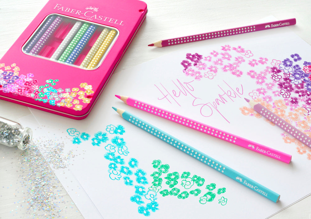 Farveblyant Faber-Castell sparkle 12 farver tinæske