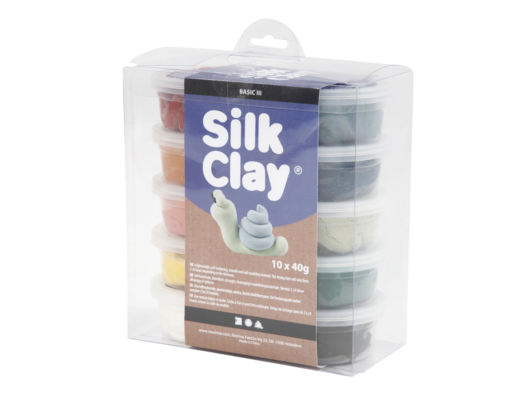 Silk clay 10 ass støvede farver 40 g